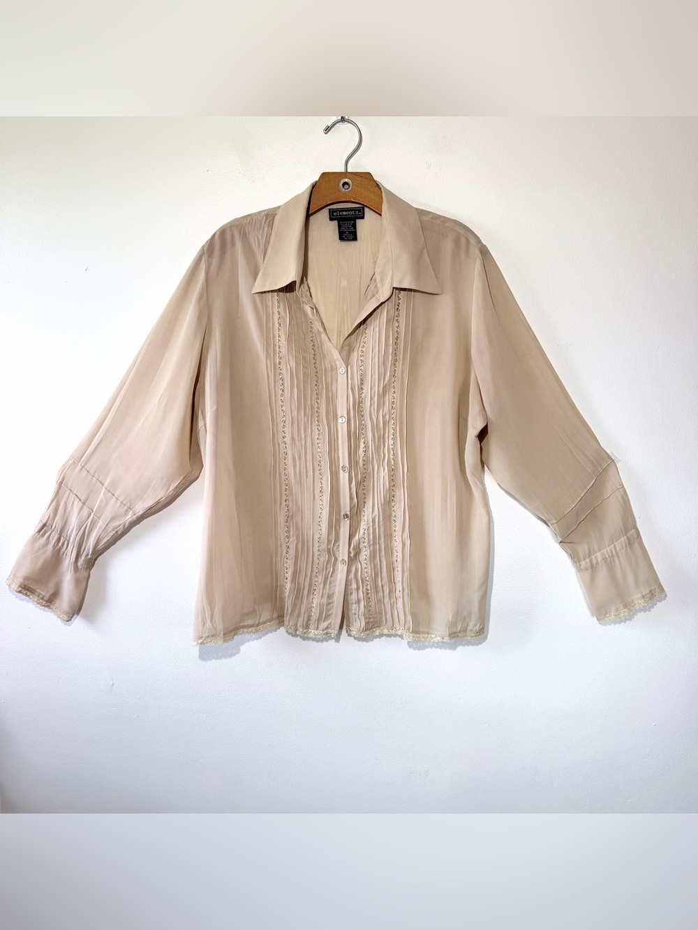 Elementz Vintage Beige Lightweight Blouse XL